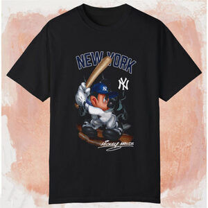 New York Yankees Mickey Mouse Mashup Baseball T-Shirt